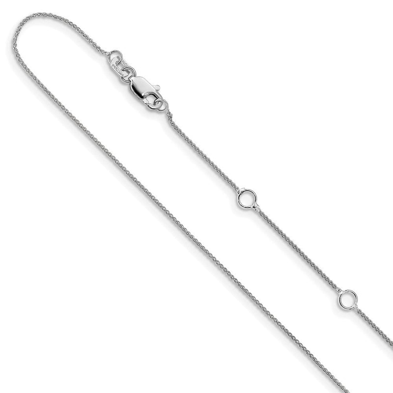 2 Zoll 14K Weißgold.8mm Baby Ährenkette 1 Zoll+1 Zoll Verstellbar Halskette