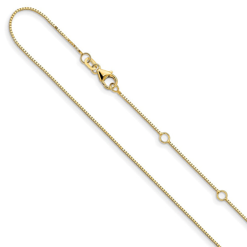18 Zoll 14K Gelbgold.7mm Venezianer 1 Zoll+1 Zoll Verstellbar Halskette