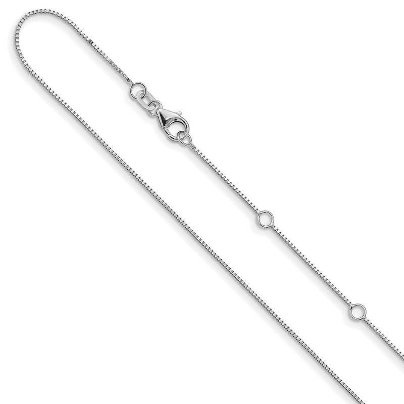 18 Zoll 14K Weißgold.7mm Venezianer 1 Zoll+1 Zoll Verstellbar Halskette
