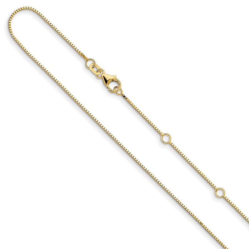 2 Zoll 14K Gelbgold.85mm Venezianer 1 Zoll+1 Zoll Verstellbar Halskette