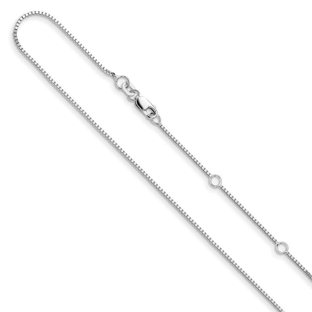 18 Zoll 14K Weißgold.95mm Venezianer 1 Zoll+1 Zoll Verstellbar Halskette