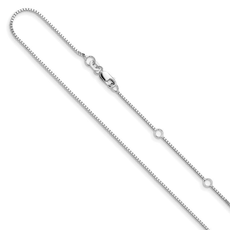 18 Zoll 14K Weißgold.95mm Venezianer 1 Zoll+1 Zoll Verstellbar Halskette