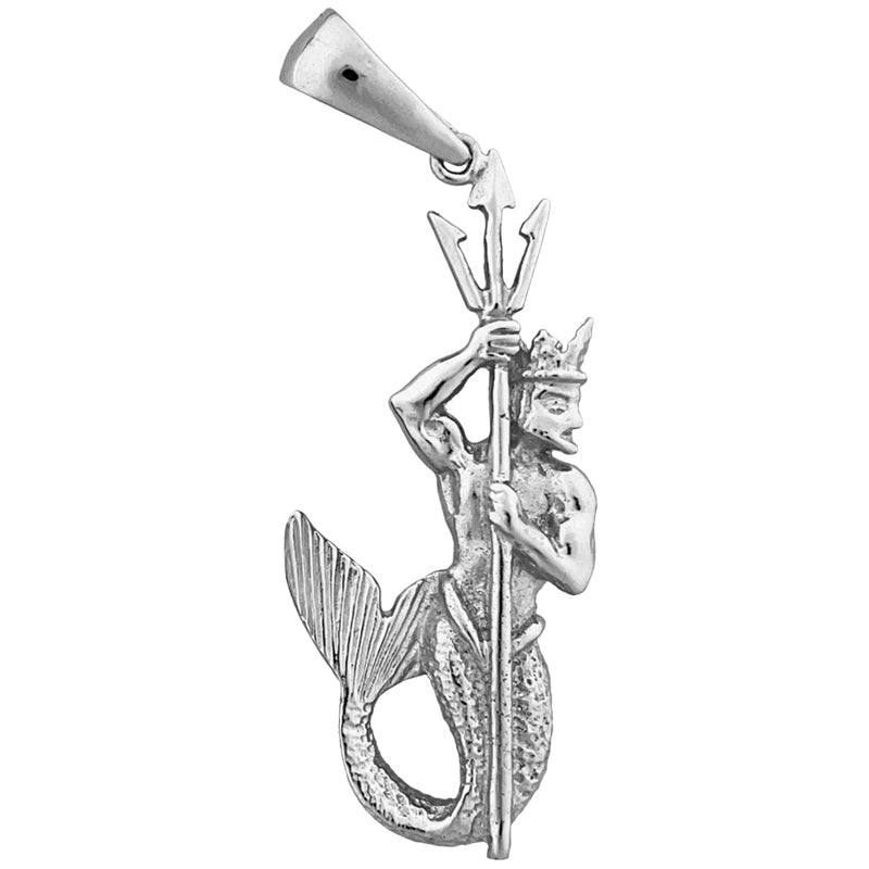 14K Gold Anhänger Poseidon mit Dreizack, 3D