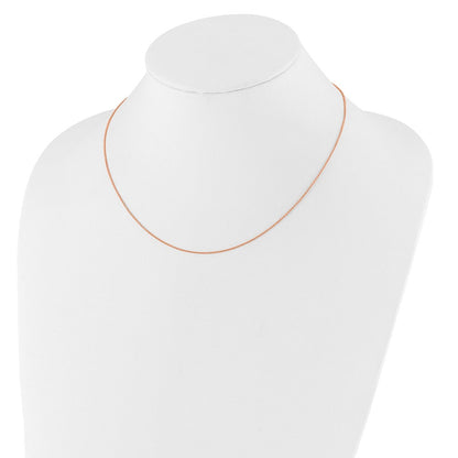 18 Zoll 14K Roségold 1.25mm Rund Ankerkette 1 Zoll+1 Zoll Verstellbar Halskette
