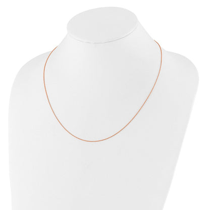 18 Zoll 14K Roségold 1.25mm Rund Ankerkette 1 Zoll+1 Zoll Verstellbar Halskette