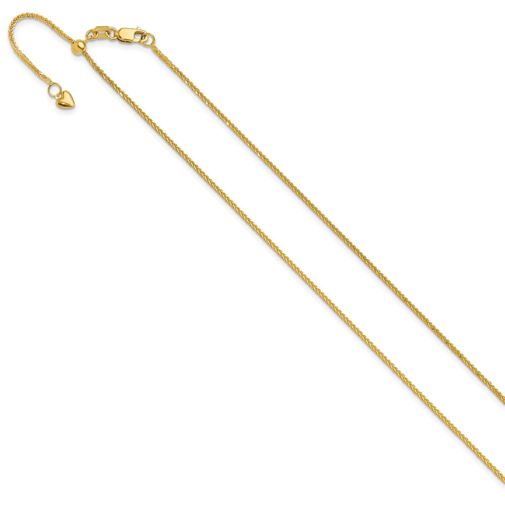 22 Zoll 14K Gelbgold Verstellbar 1mm Quadra Weizen Halskette