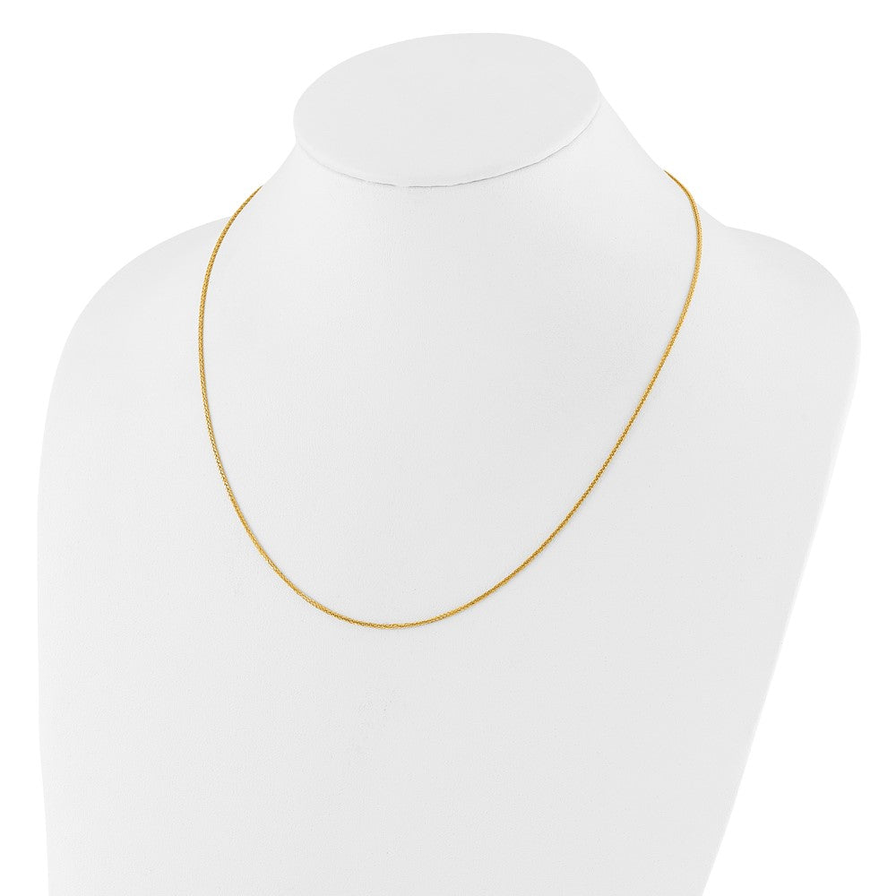 22 Zoll 14K Gelbgold Verstellbar 1mm Quadra Weizen Halskette