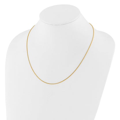 22 Zoll 14K Gelbgold Verstellbar 1mm Quadra Weizen Halskette