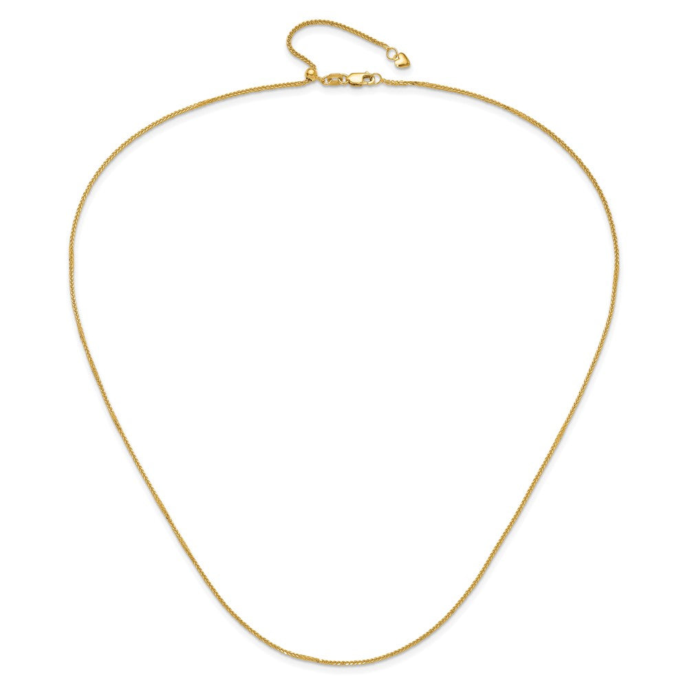22 Zoll 14K Gelbgold Verstellbar 1mm Quadra Weizen Halskette