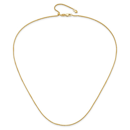 22 Zoll 14K Gelbgold Verstellbar 1mm Quadra Weizen Halskette