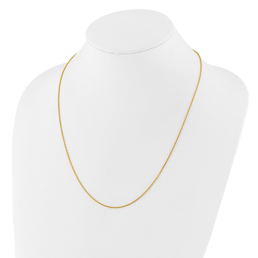 22 Zoll 14K Gelbgold Verstellbar 1mm Quadra Weizen Halskette