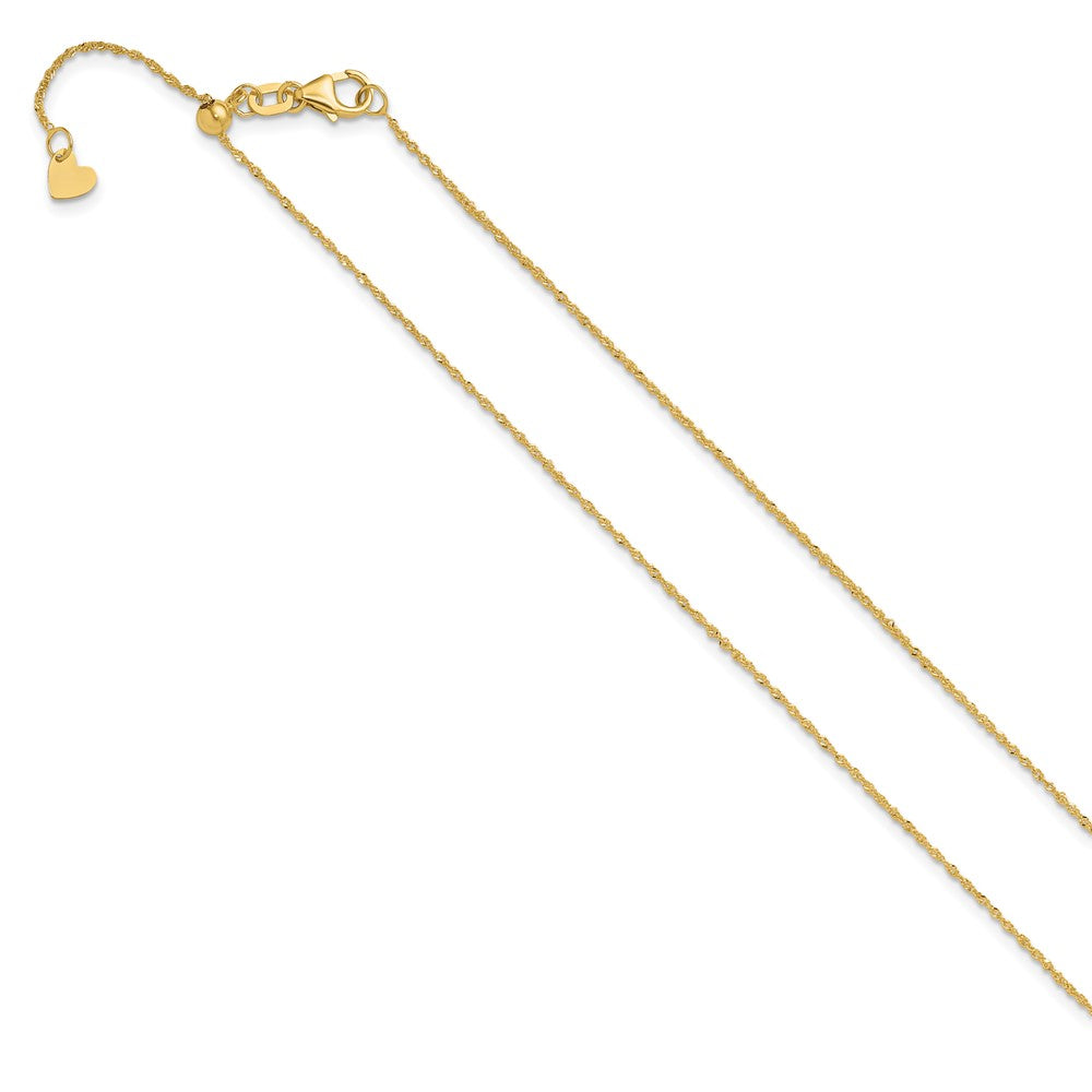 22 Zoll 14K Gelbgold Verstellbar.95mm Sparkle Singapurkette Halskette