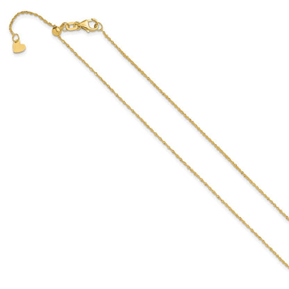 22 Zoll 14K Gelbgold Verstellbar.95mm Sparkle Singapurkette Halskette