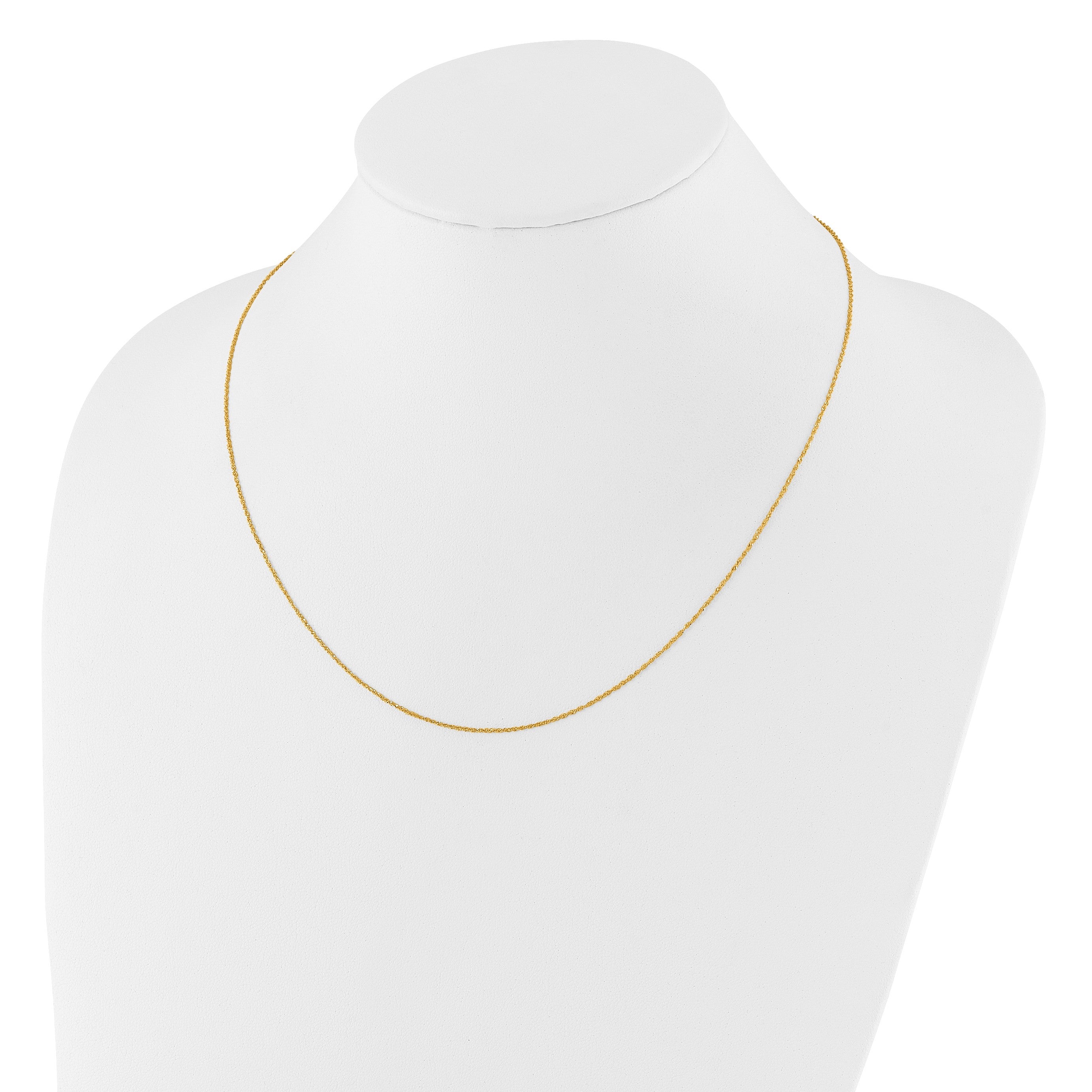 22 Zoll 14K Gelbgold Verstellbar.95mm Sparkle Singapurkette Halskette