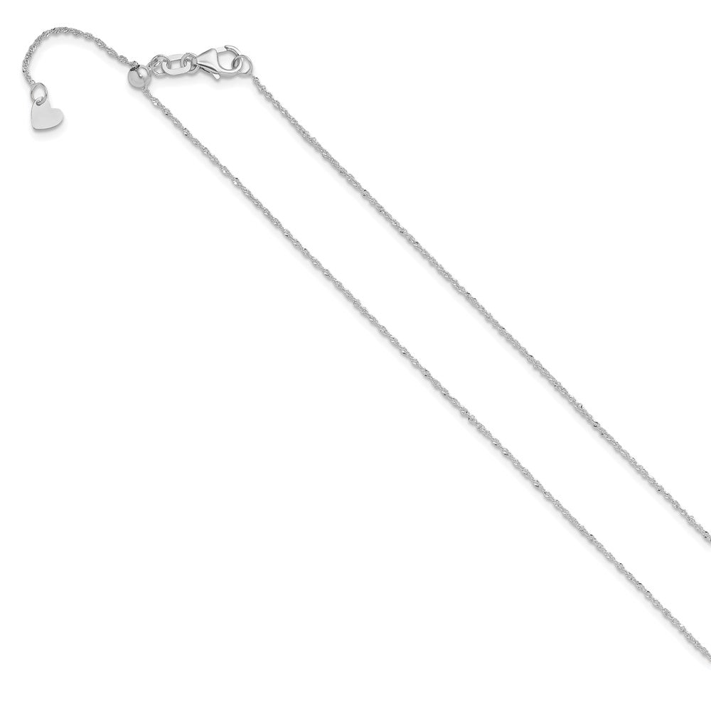 22 Zoll 14K Weißgold Verstellbar.95mm Sparkle Singapurkette Halskette