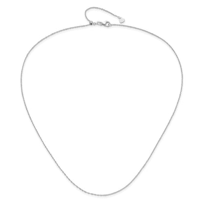 22 Zoll 14K Weißgold Verstellbar.95mm Sparkle Singapurkette Halskette