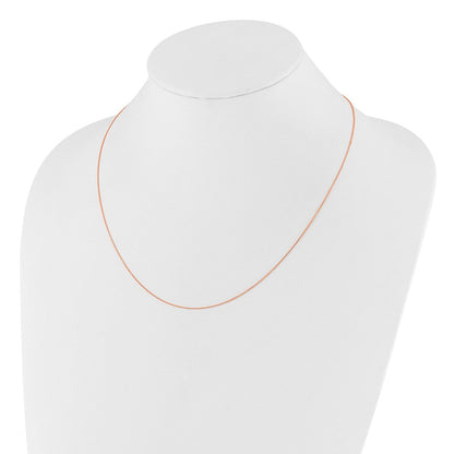 22 Zoll 14K Roségold Verstellbar 1mm Diamantiert Ankerkette Halskette