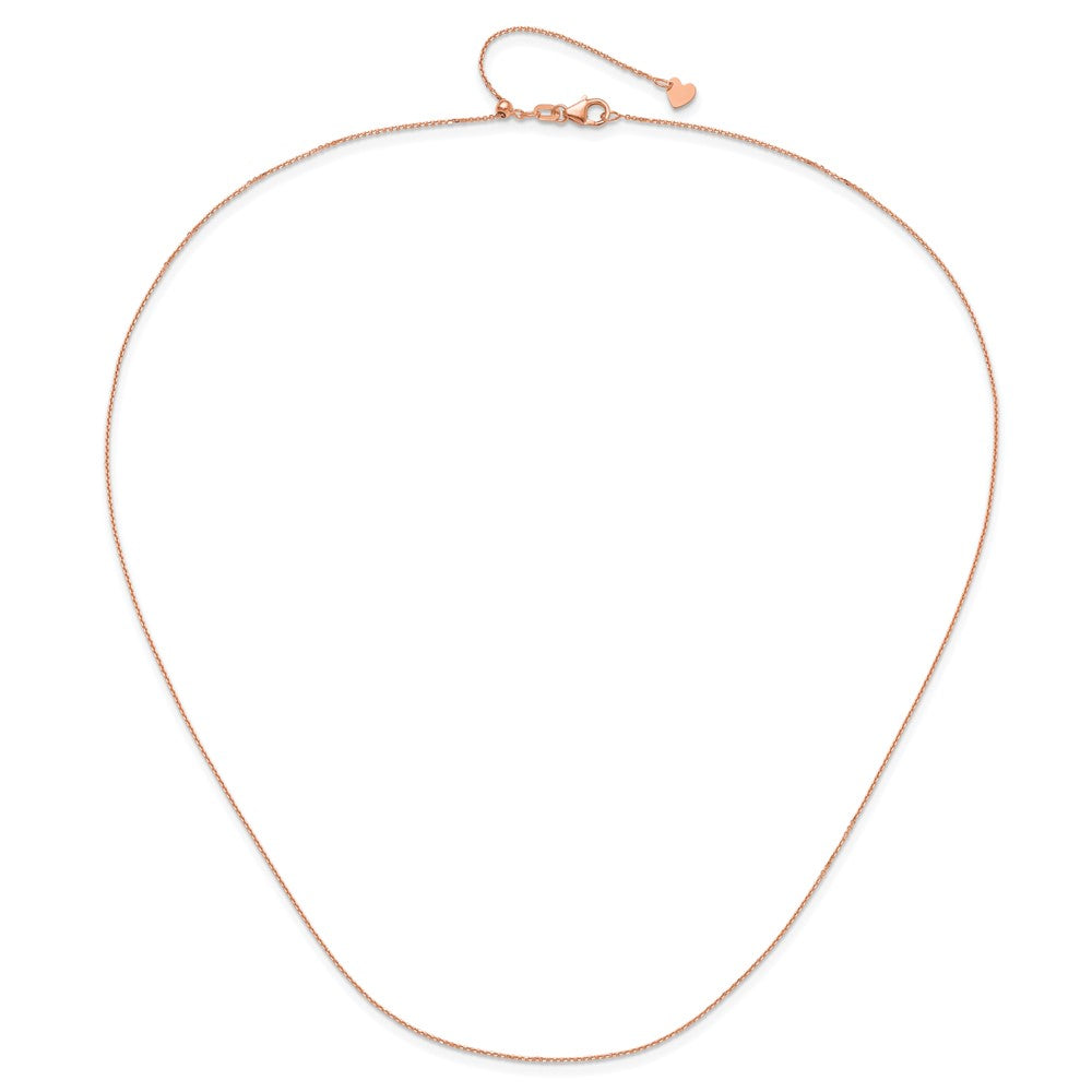 22 Zoll 14K Roségold Verstellbar 1mm Diamantiert Ankerkette Halskette