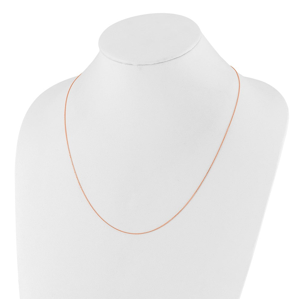 22 Zoll 14K Roségold Verstellbar 1mm Diamantiert Ankerkette Halskette