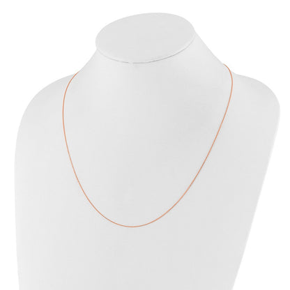 22 Zoll 14K Roségold Verstellbar 1mm Diamantiert Ankerkette Halskette