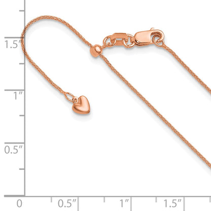 22 Zoll 14K Roségold Verstellbar.85mm Weizen Halskette
