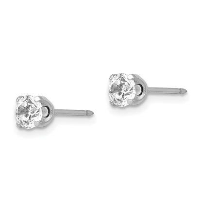 14K Weißgold Inverness 4.25mm Zirkonia Ohrstecker