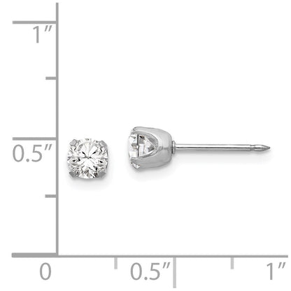 14K Weißgold Inverness 4.25mm Zirkonia Ohrstecker