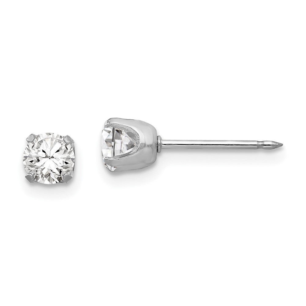 14K Weißgold Inverness 4.25mm Zirkonia Ohrstecker