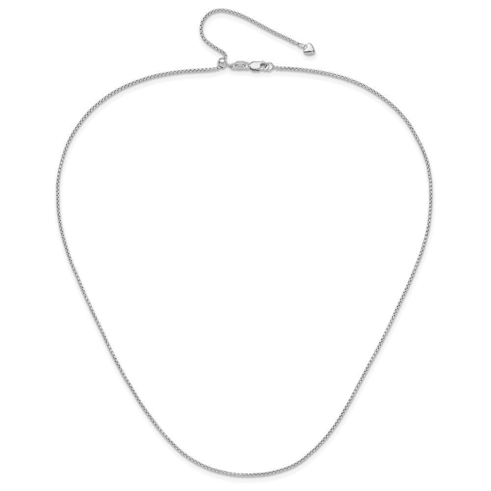 22 Zoll 14K Weißgold Verstellbar 1.35mm Rund Venezianer Halskette