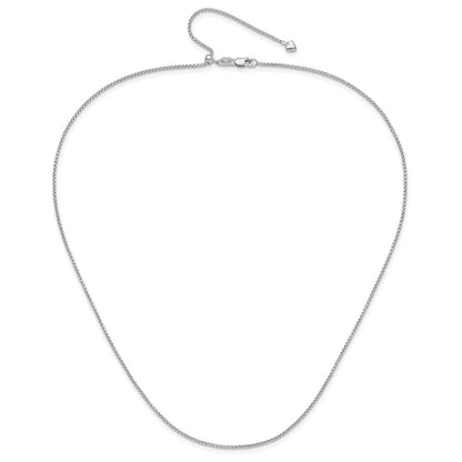 22 Zoll 14K Weißgold Verstellbar 1.35mm Rund Venezianer Halskette