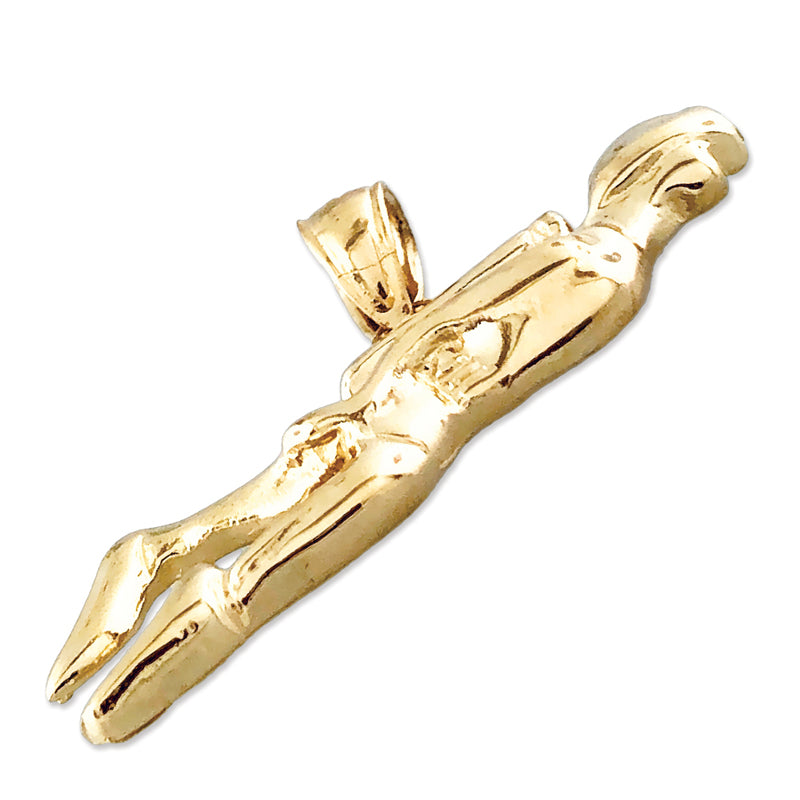 14K Gold Taucher-Anhänger, 28 mm