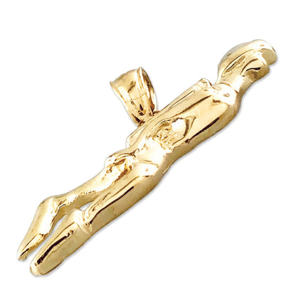 14K Gold Taucher-Anhänger, 28 mm