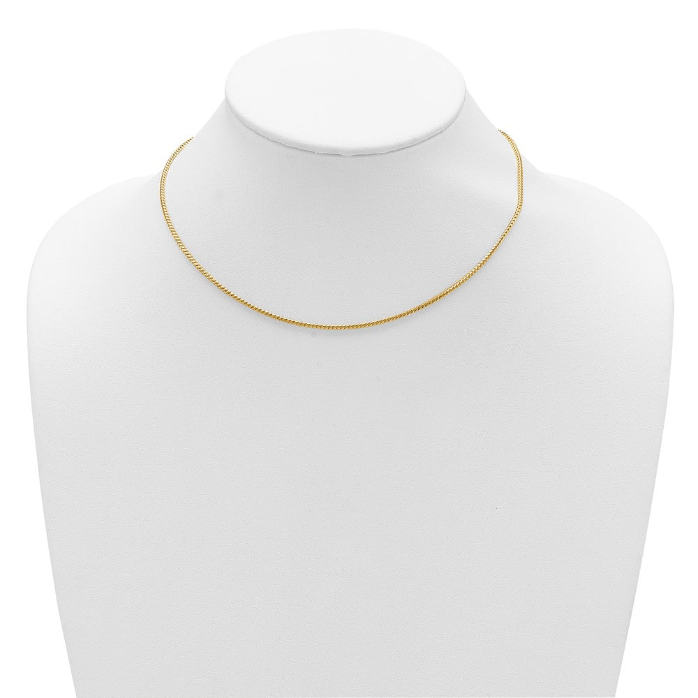 18 Zoll 14K Gelbgold 1.5mmmm Franco 1 Zoll+1 Zoll Verstellbar Halskette