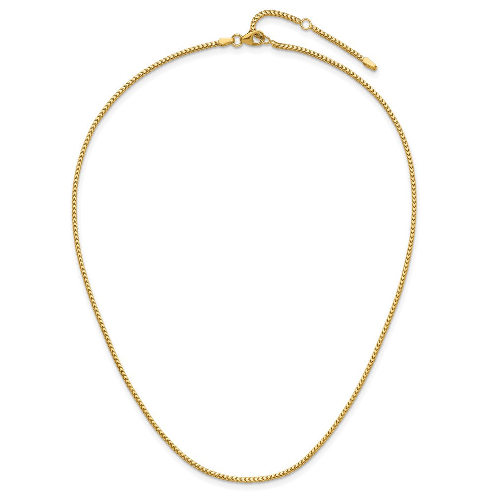 18 Zoll 14K Gelbgold 1.5mmmm Franco 1 Zoll+1 Zoll Verstellbar Halskette