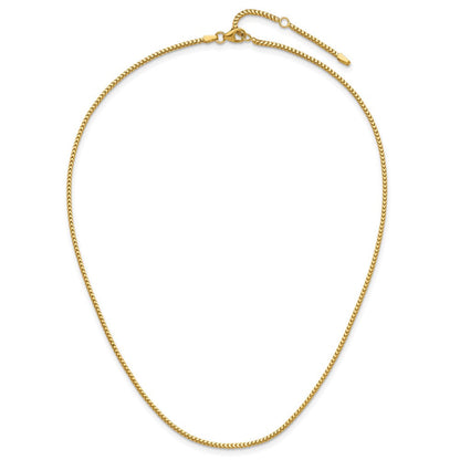 18 Zoll 14K Gelbgold 1.5mmmm Franco 1 Zoll+1 Zoll Verstellbar Halskette