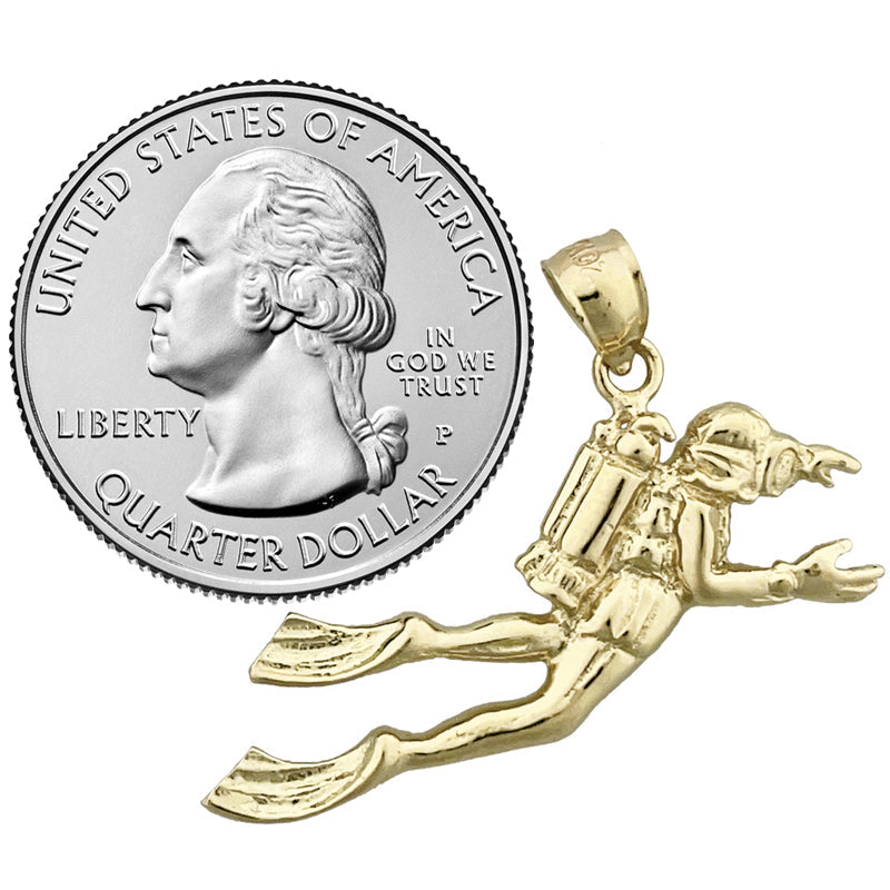 14K Gold Anhänger „Taucher“