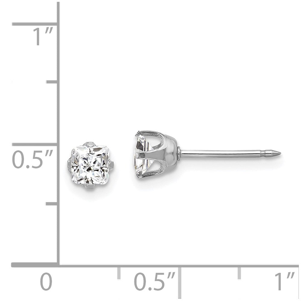 14K Weißgold Inverness 5mm Sq Zirkonia Ohrstecker