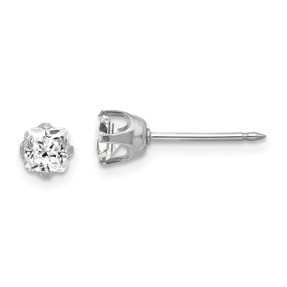 14K Weißgold Inverness 5mm Sq Zirkonia Ohrstecker