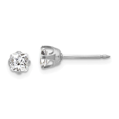 14K Weißgold Inverness 5mm Sq Zirkonia Ohrstecker