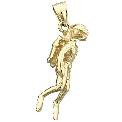 14K Gold 3-D Taucher-Anhänger