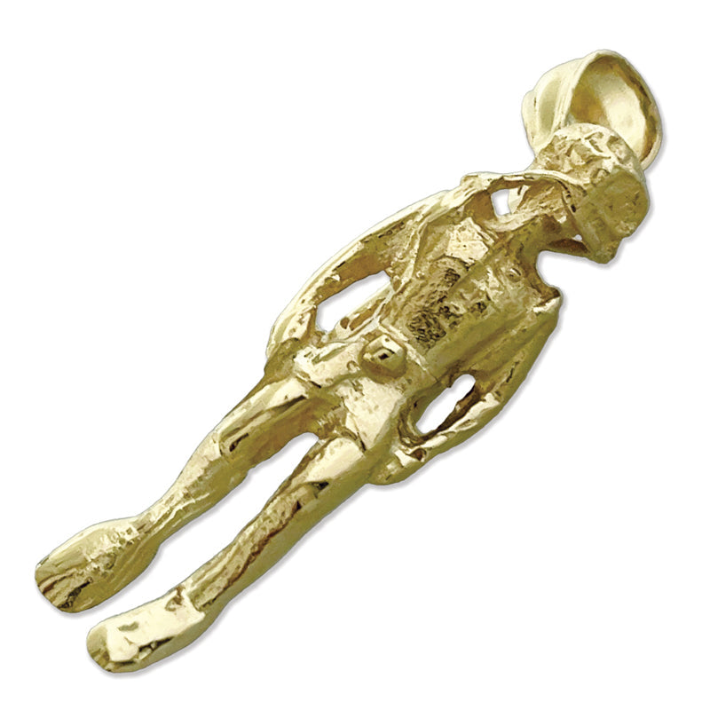 14K Gold 3-D Taucher-Anhänger