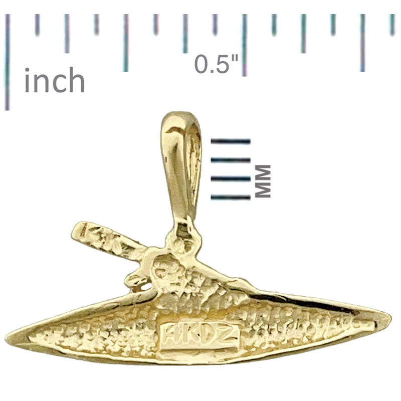 14K Gold Kajak-Charm-Gleitanhänger