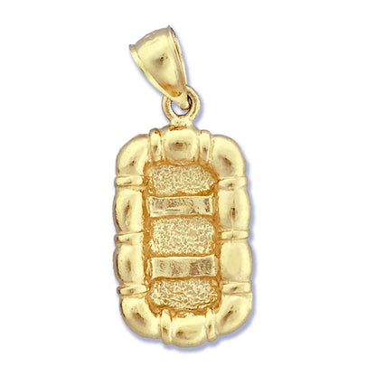 14K Gold 3D Charm mit Kettengliedmuster