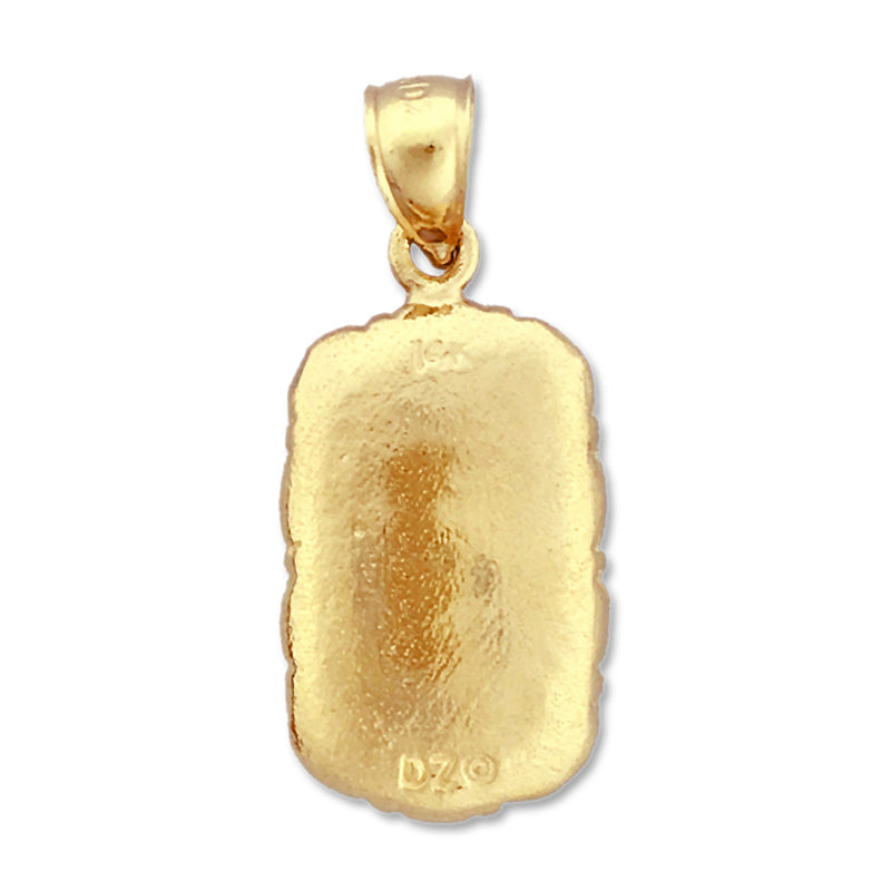 14K Gold 3D Charm mit Kettengliedmuster