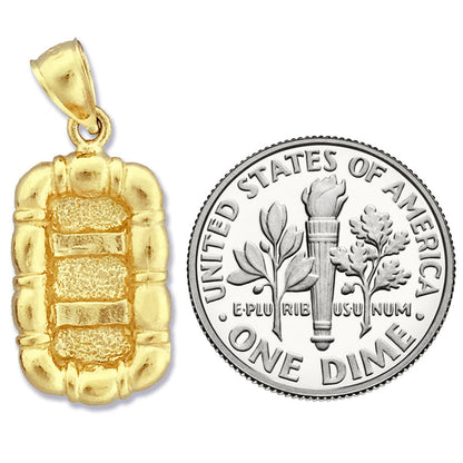 14K Gold 3D Charm mit Kettengliedmuster