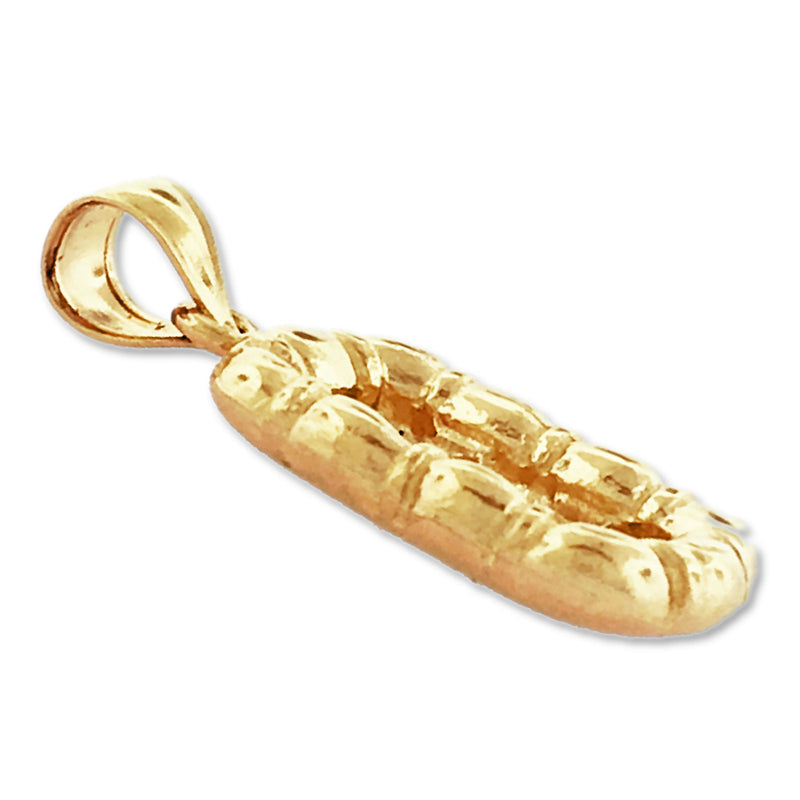 14K Gold 3D Charm mit Kettengliedmuster