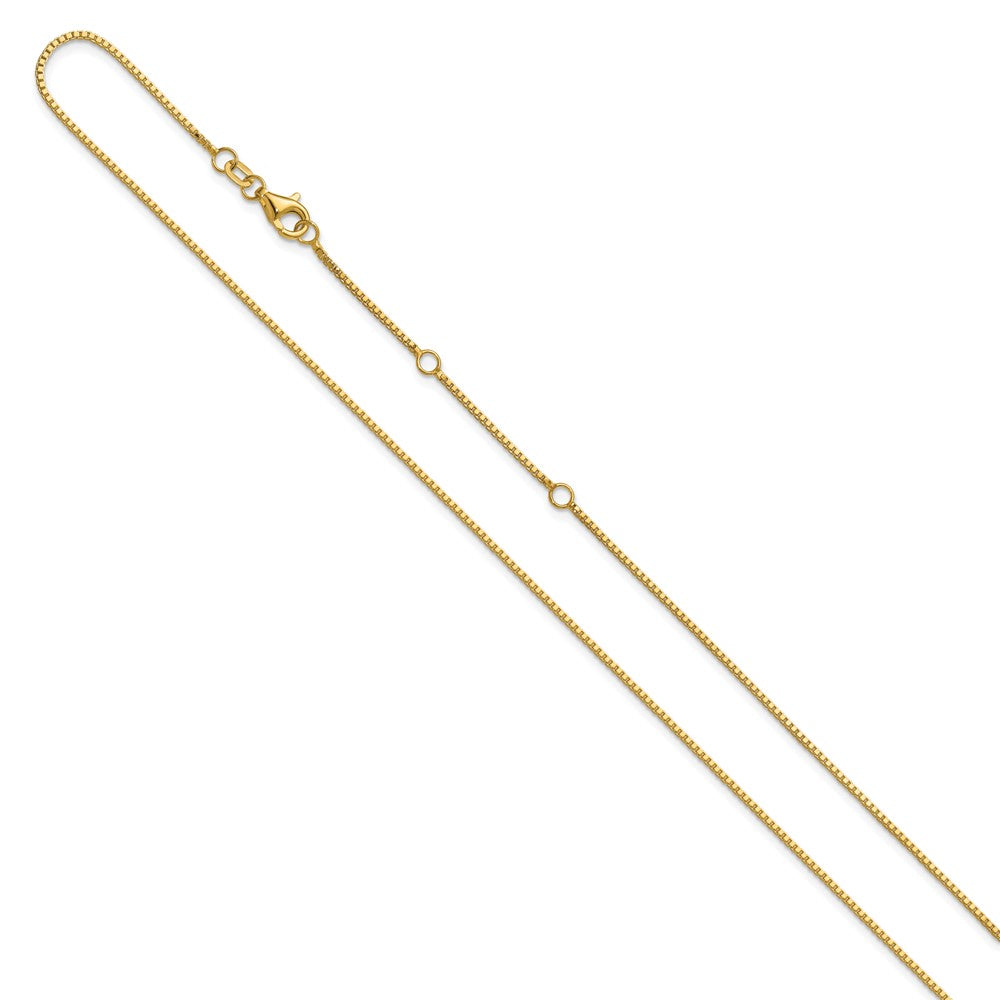 18 Zoll 14K Gelbgold 1mm Venezianer 1 Zoll+1 Zoll Verstellbar Halskette