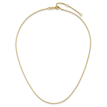 18 Zoll 14K Gelbgold 1mm Venezianer 1 Zoll+1 Zoll Verstellbar Halskette