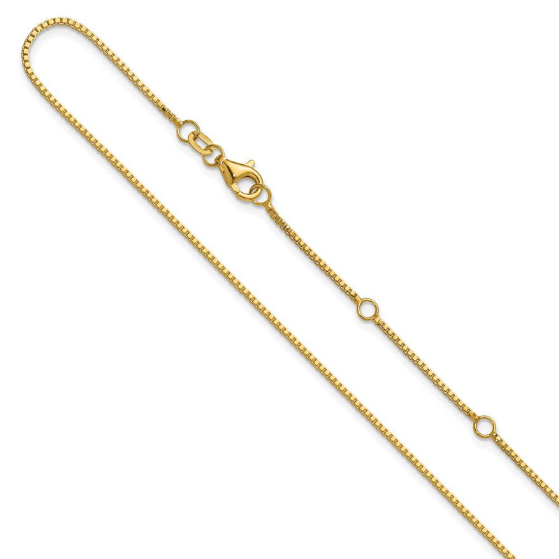 18 Zoll 14K Gelbgold 1mm Venezianer 1 Zoll+1 Zoll Verstellbar Halskette