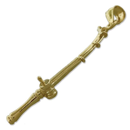 14K Gold 3D-Angelrute-Anhänger